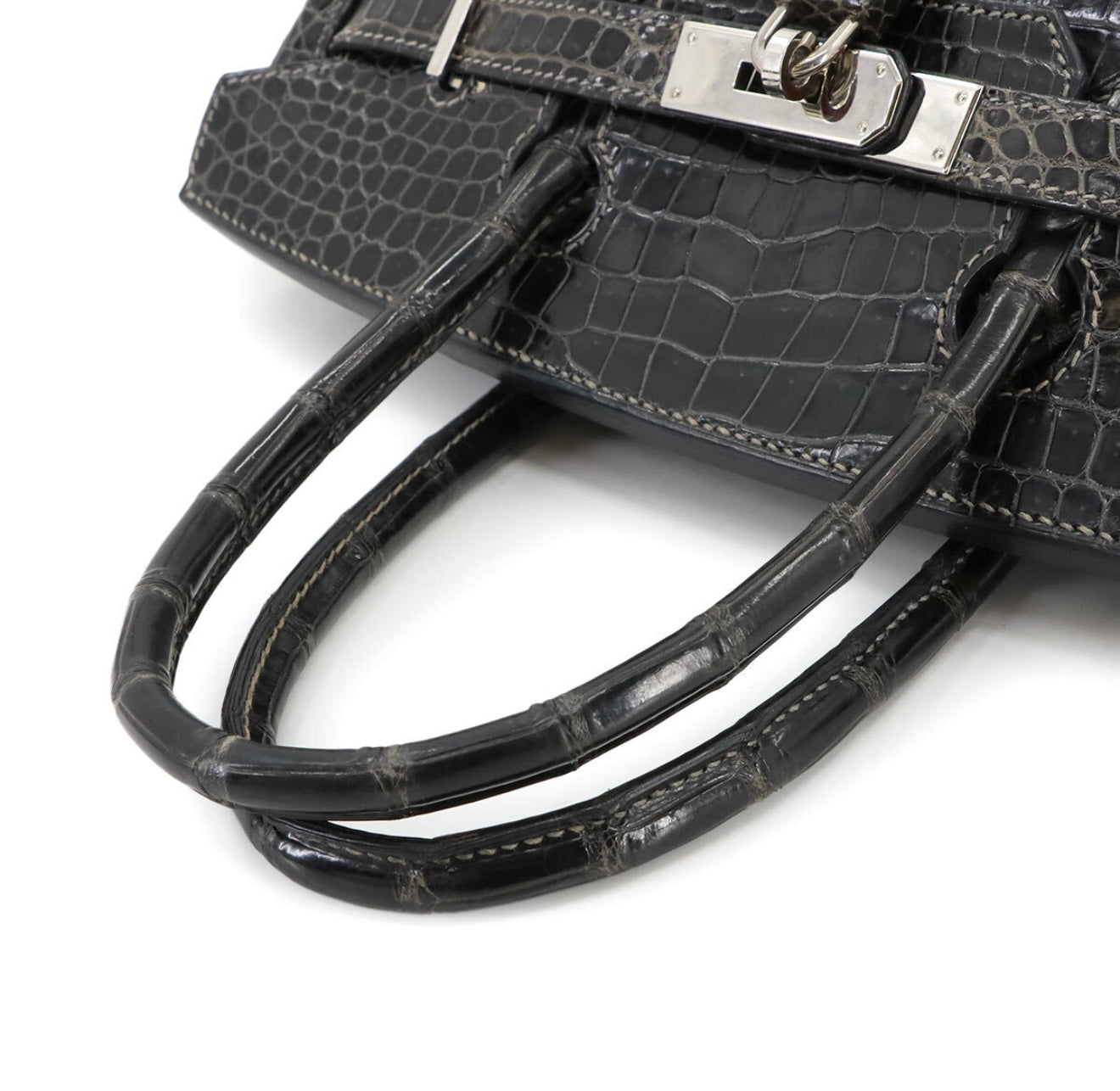 Hermès Birkin 30 Crocodile Porosus Graphite Silver Hardware J Stamp Exotic Luxury Handbag Rare Collector Grade