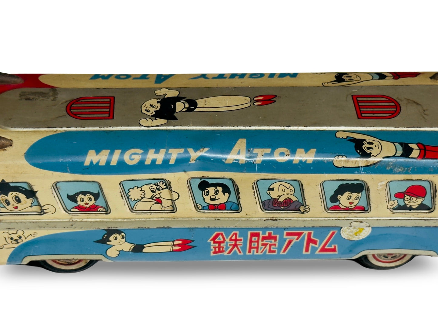 Vintage Mighty Atom (Astro Boy) Tin Bus – 1960s Japan Tin Toy – Tezuka Osamu Era