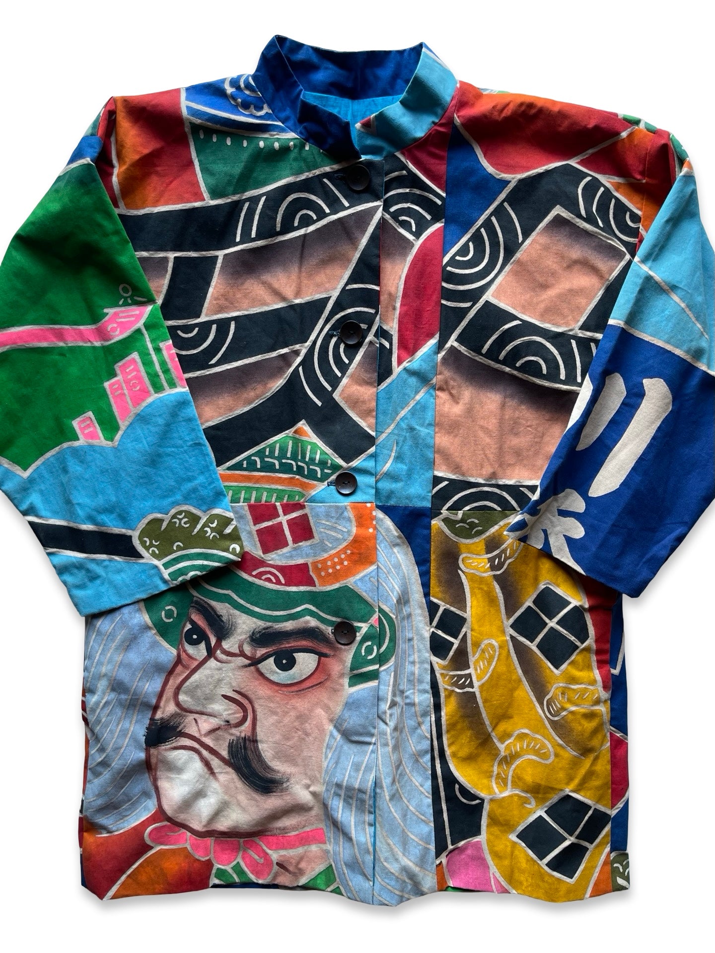 Handmade Japanese Tairyobata Remake Happi Jacket Warrior Horse Nebuta Style Festival Coat Wearable Art One of a Kind
