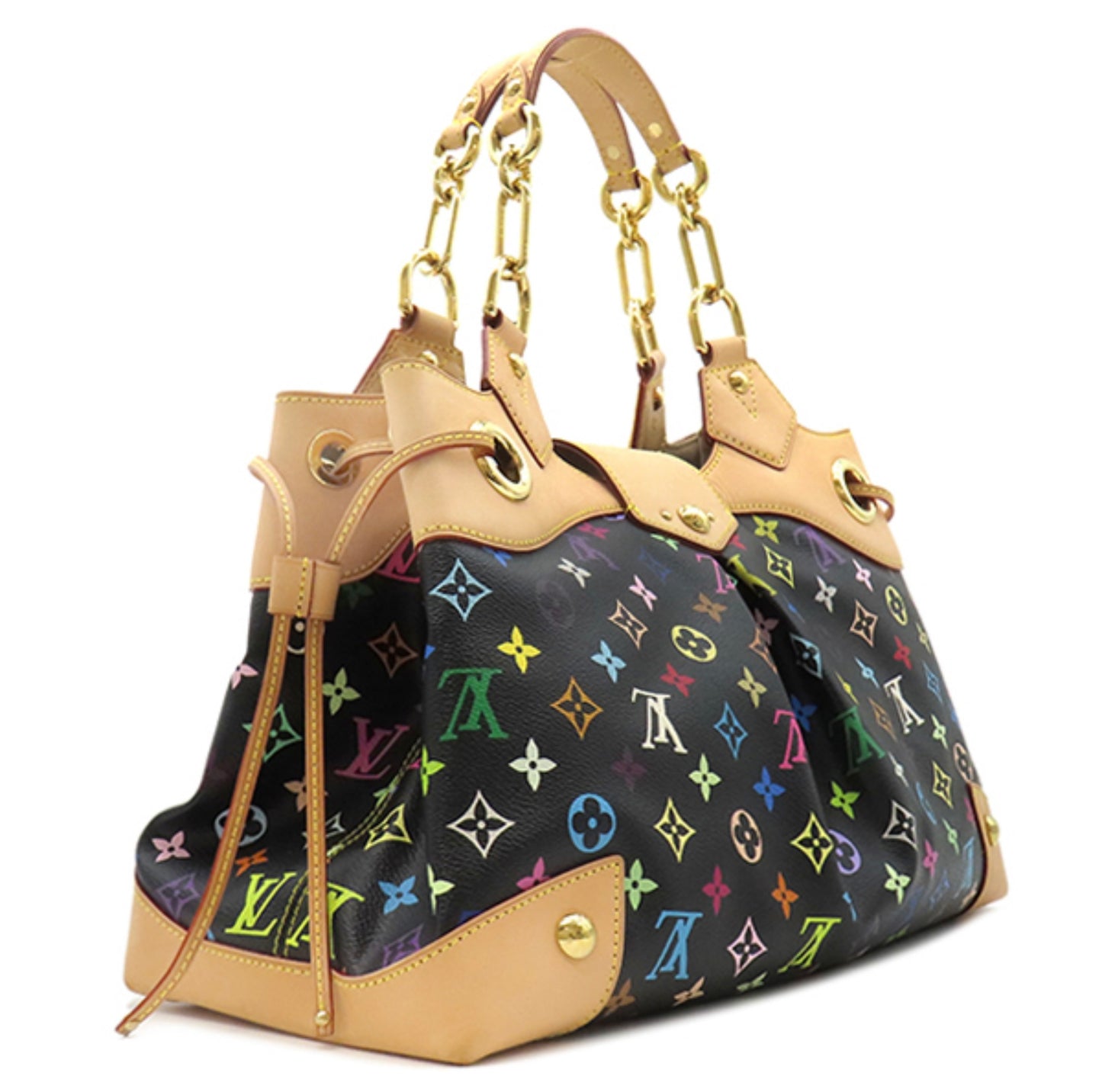 Louis Vuitton × Takashi Murakami Multicolor Ursula M40124 Black Bag | LV Rare Collector Monogram Multicolor