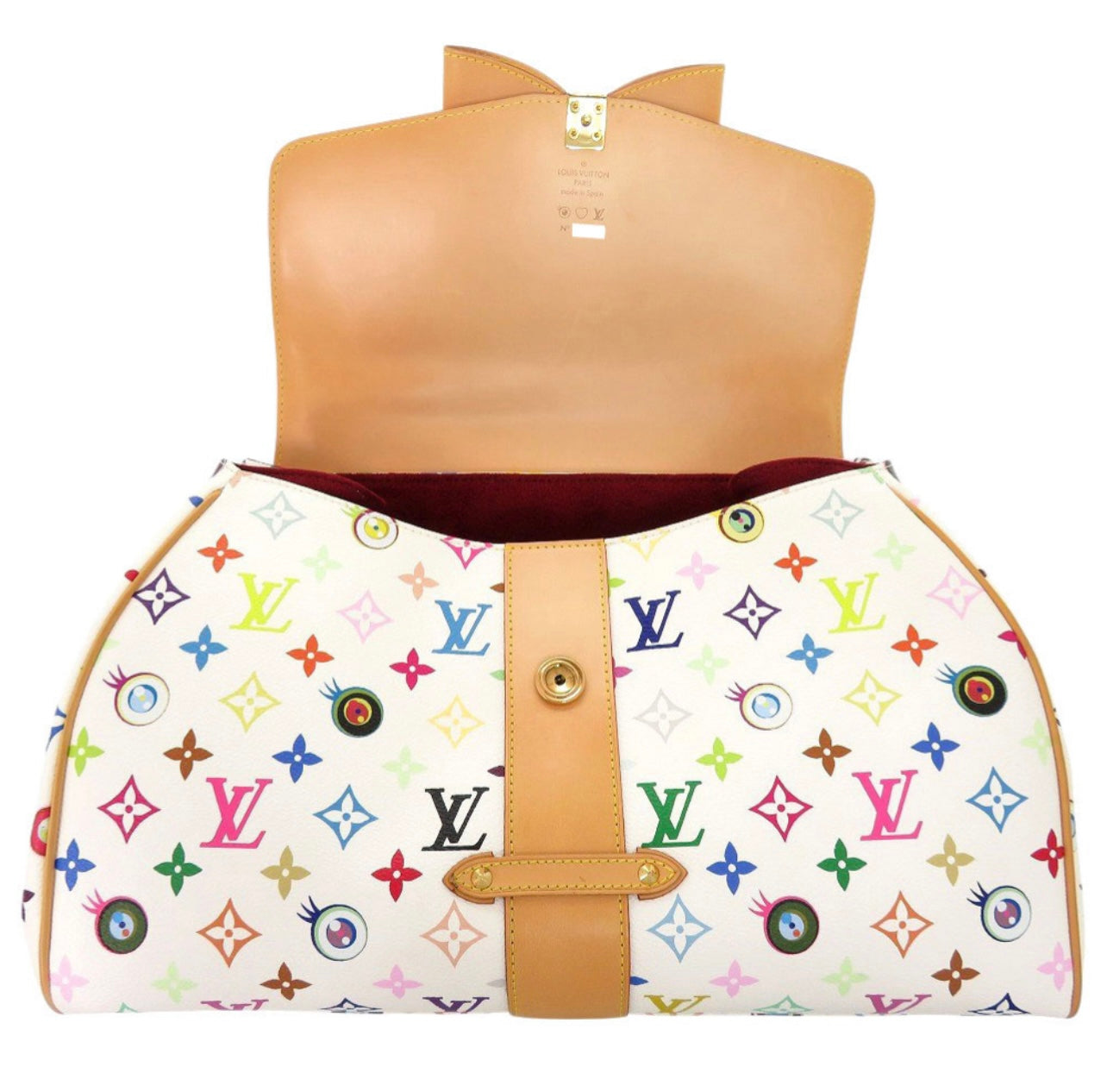Louis Vuitton × Takashi Murakami Sac Retro GM Eye Love You Multicolor Blanc M92053 (2003) Rare Collector Handbag