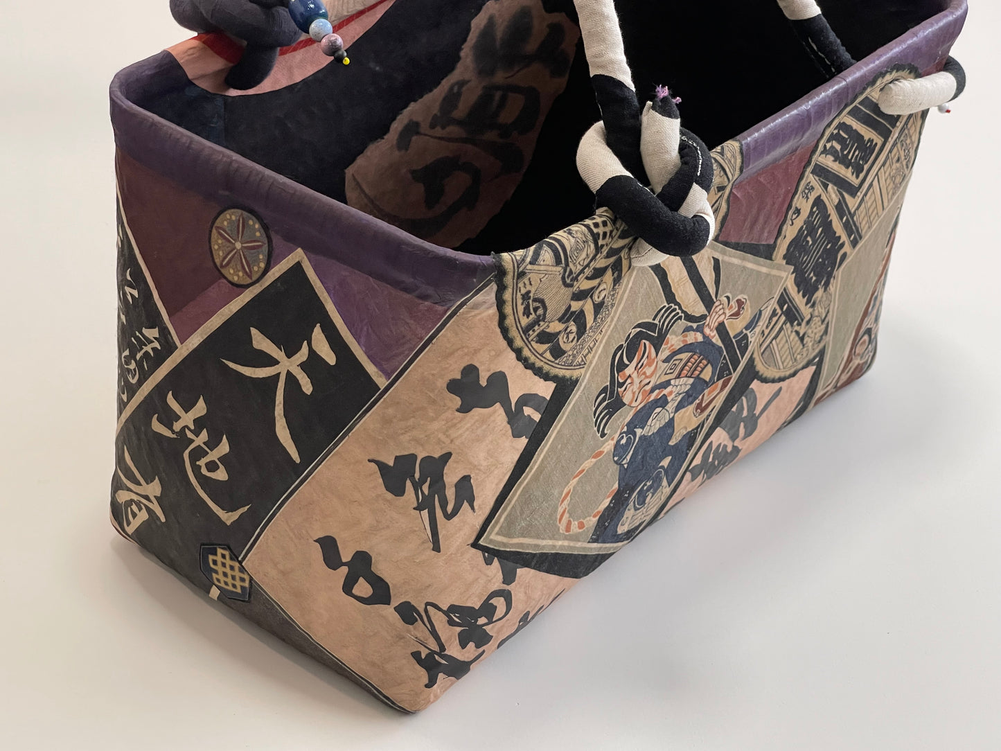 Handmade Japanese Kago Bag Ukiyoe Design