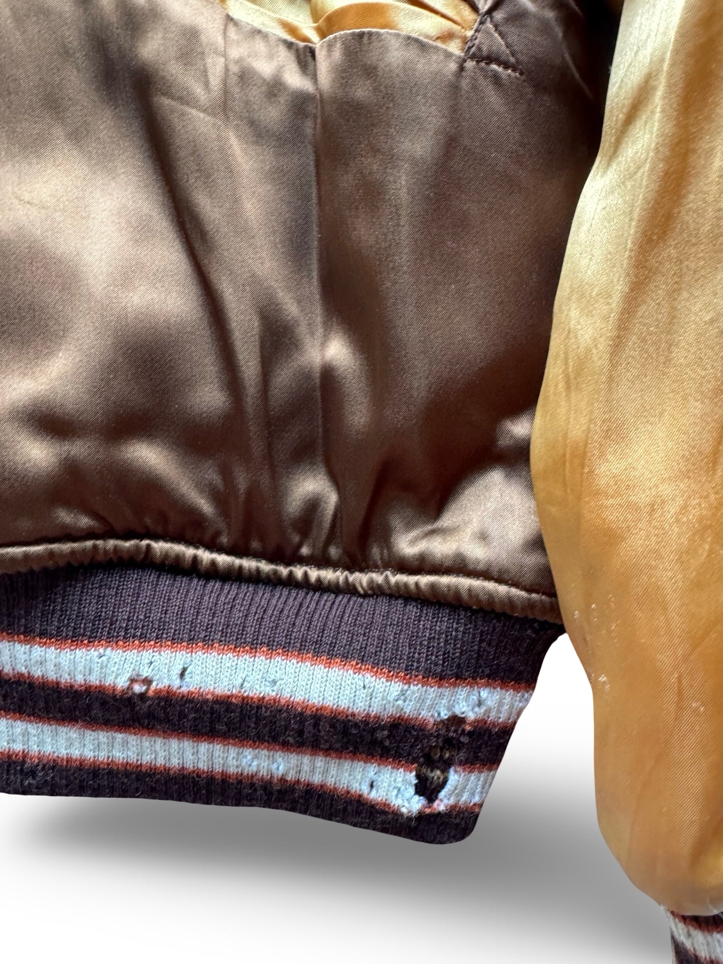 Vintage Pherrow’s Reversible Sukajan Jacket – Dragon & Warrior Embroidery / Skeleton Parade Art – Brown Gold × Beige Black (Japan Amekaji)