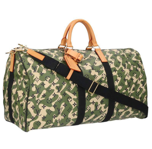 Louis Vuitton Murakami Monogramouflage Keepall Bandoulière 55 M95774 Rare LV × Takashi Collaboration Boston Bag