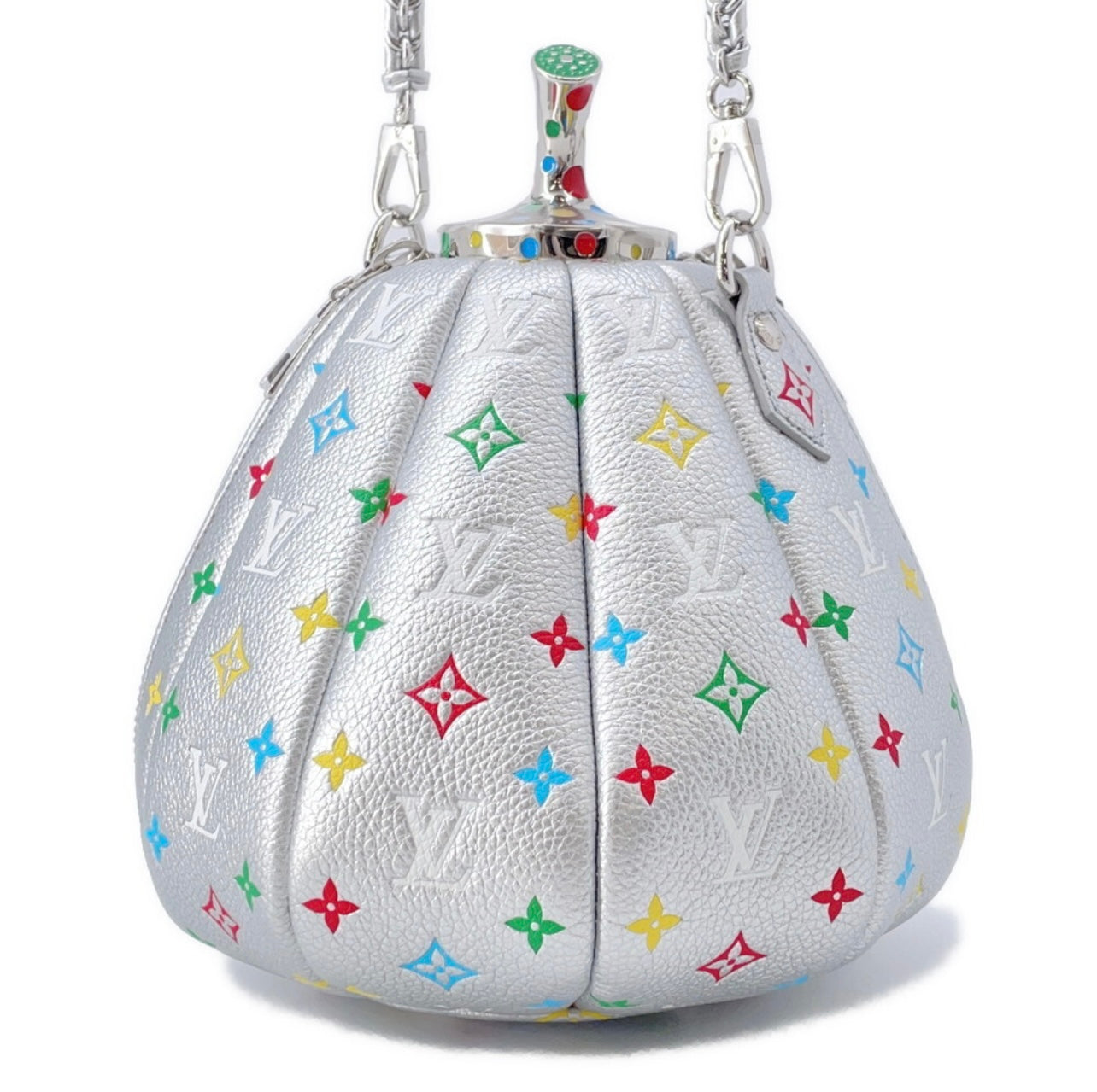 Louis Vuitton × Yayoi Kusama Pumpkin Bag Silver Multicolor M21761 | Rare LV × YK Collector Shoulder Bag Unused Condition
