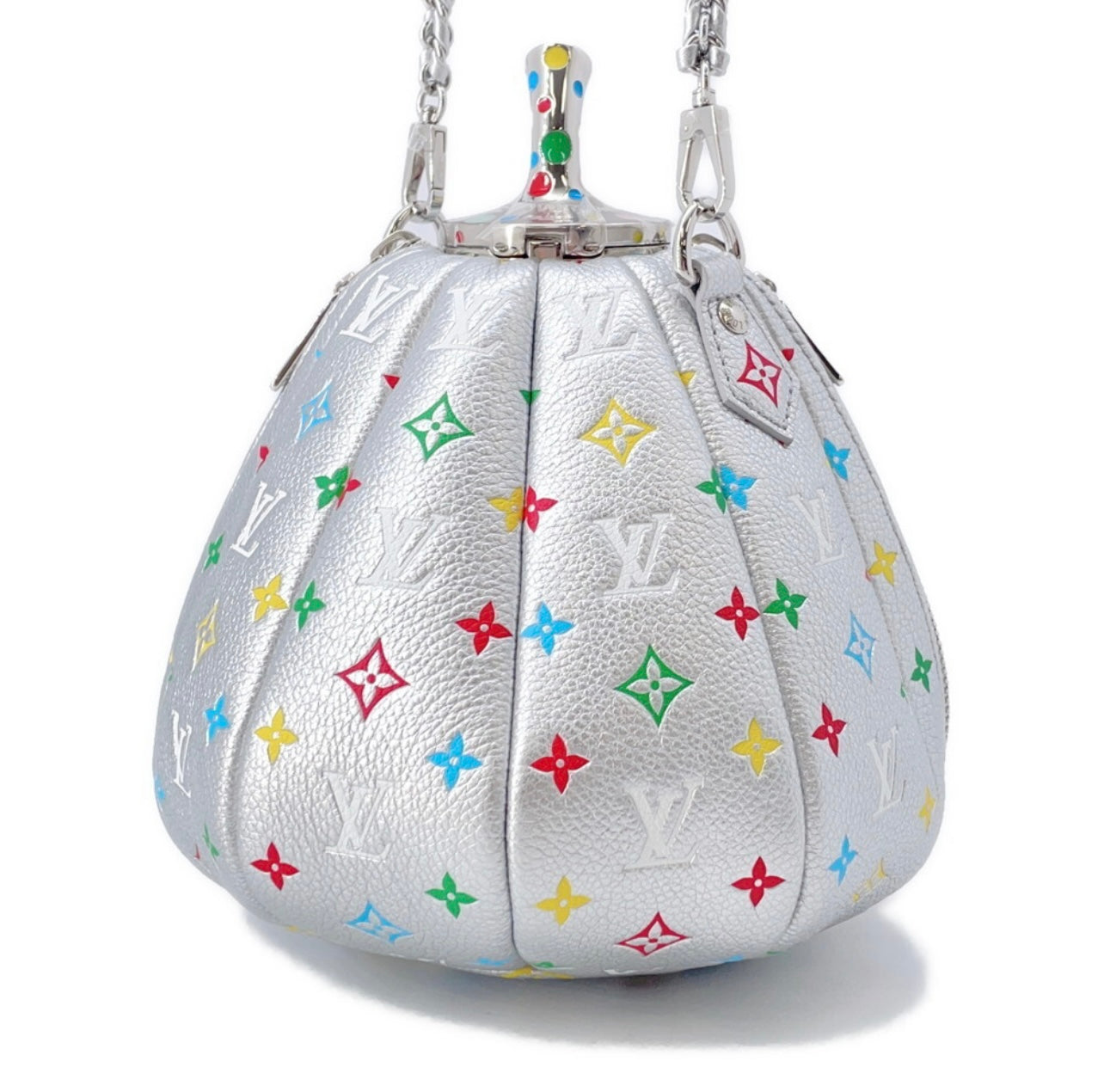 Louis Vuitton × Yayoi Kusama Pumpkin Bag Silver Multicolor M21761 | Rare LV × YK Collector Shoulder Bag Unused Condition