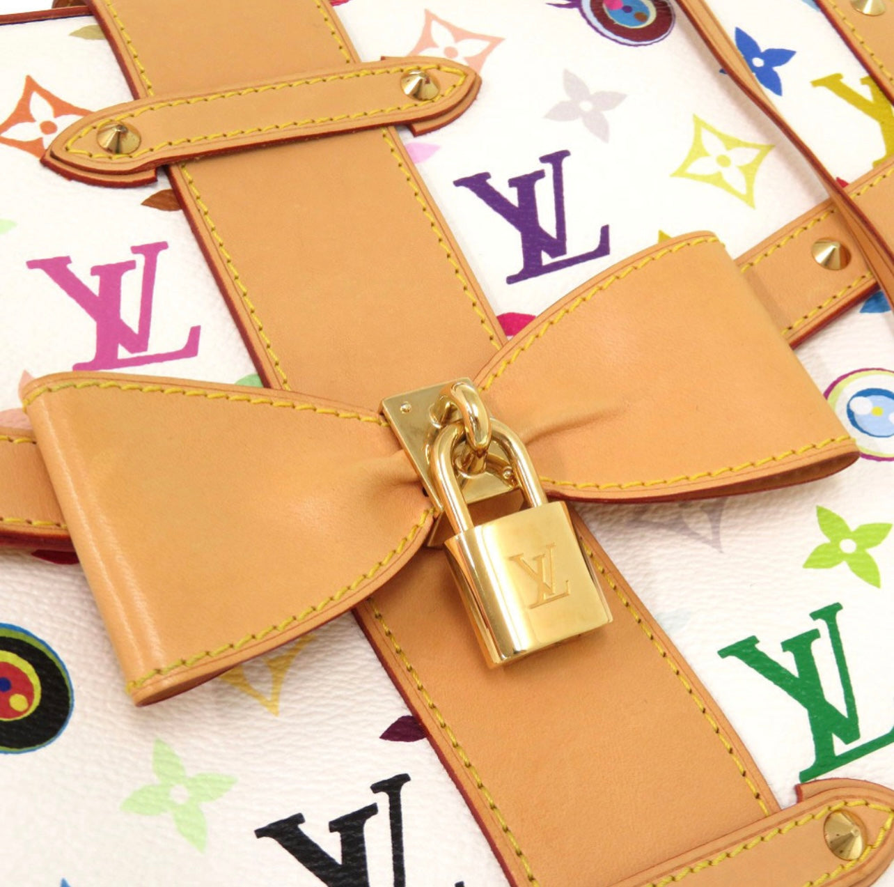 Louis Vuitton × Takashi Murakami Sac Retro GM Eye Love You Multicolor Blanc M92053 (2003) Rare Collector Handbag