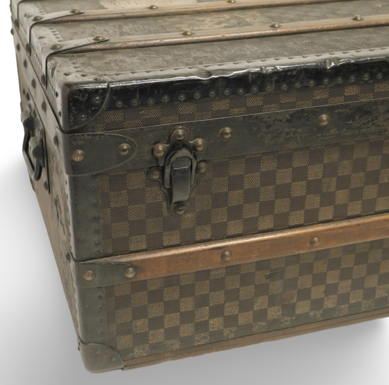 Louis Vuitton 1888–1900 Antique Damier Malle Courrier Trunk | Rare Early LV Travel Chest | Original Hardware & Initials T.M.