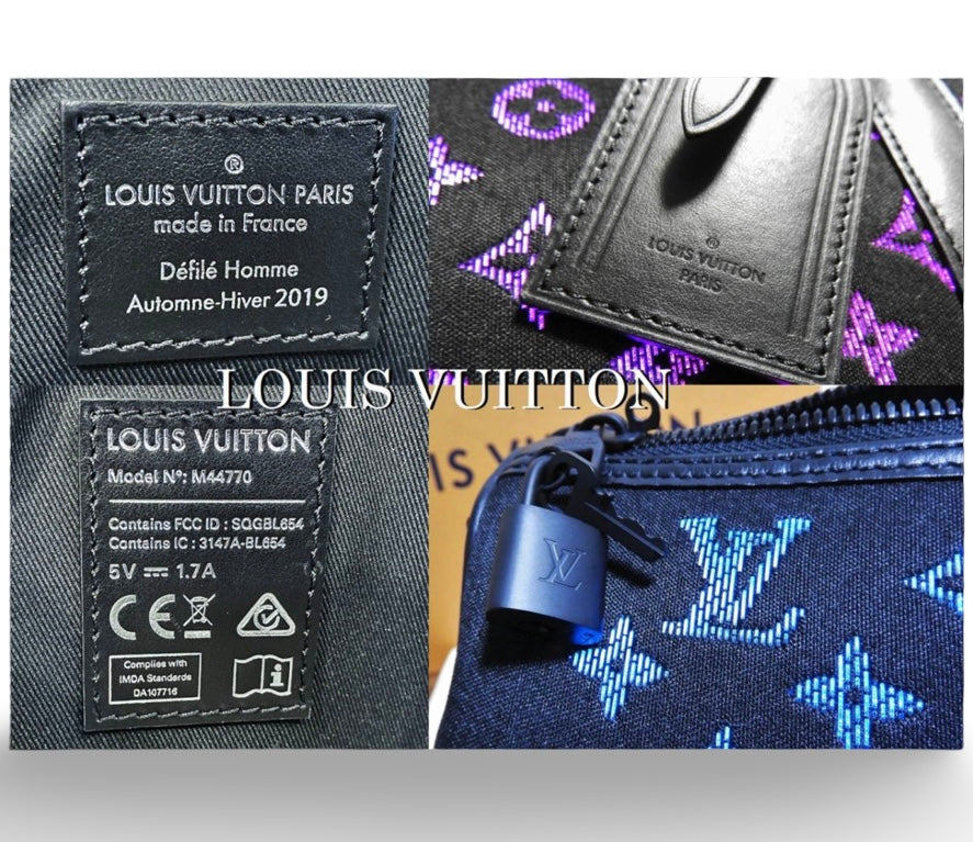 Louis Vuitton Keepall 50 Light-Up Rainbow LED Monogram Black Grail Bag M44770 Ultra Rare Collector Travel LV
