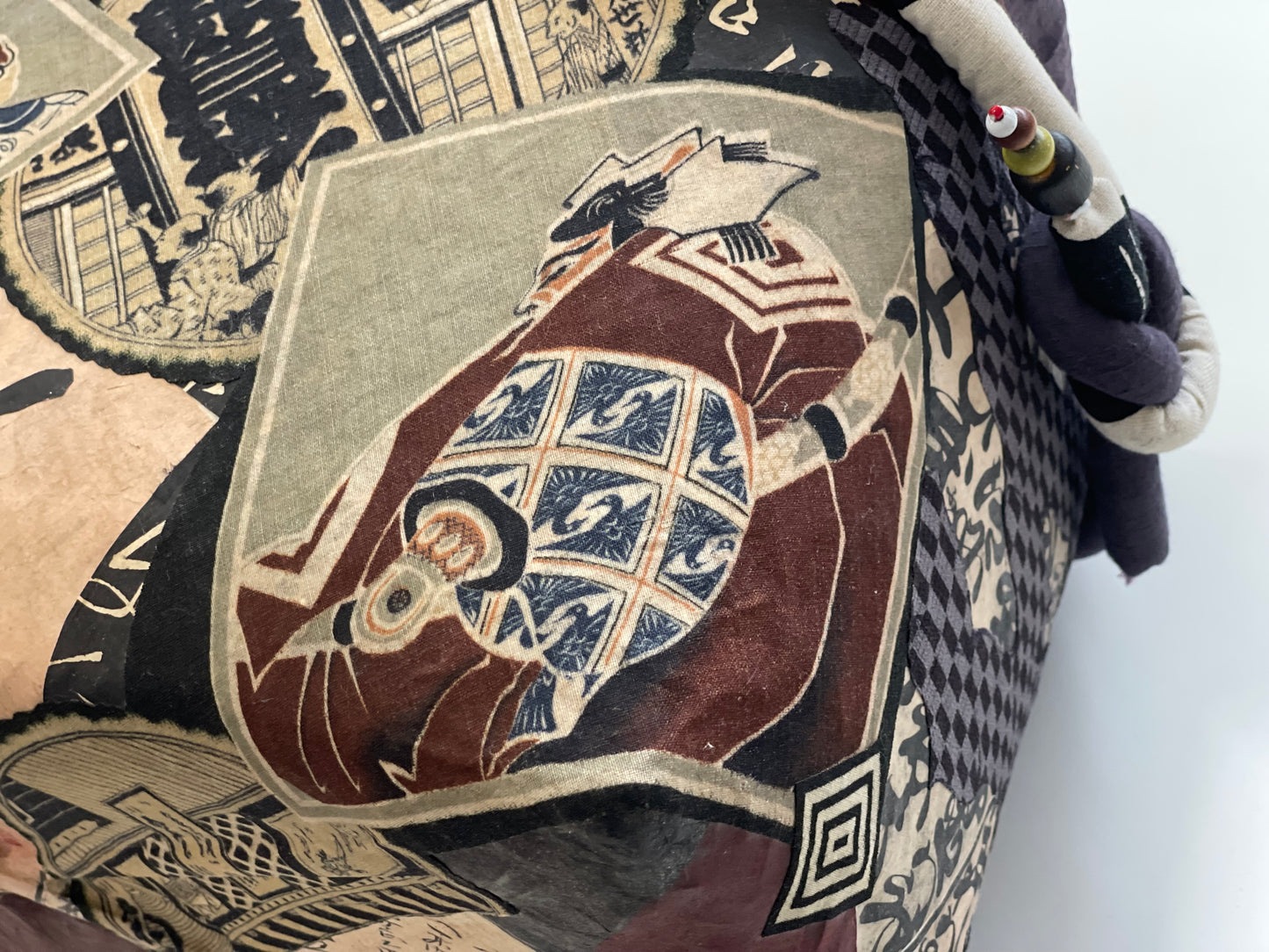 Handmade Japanese Kago Bag Ukiyoe Design