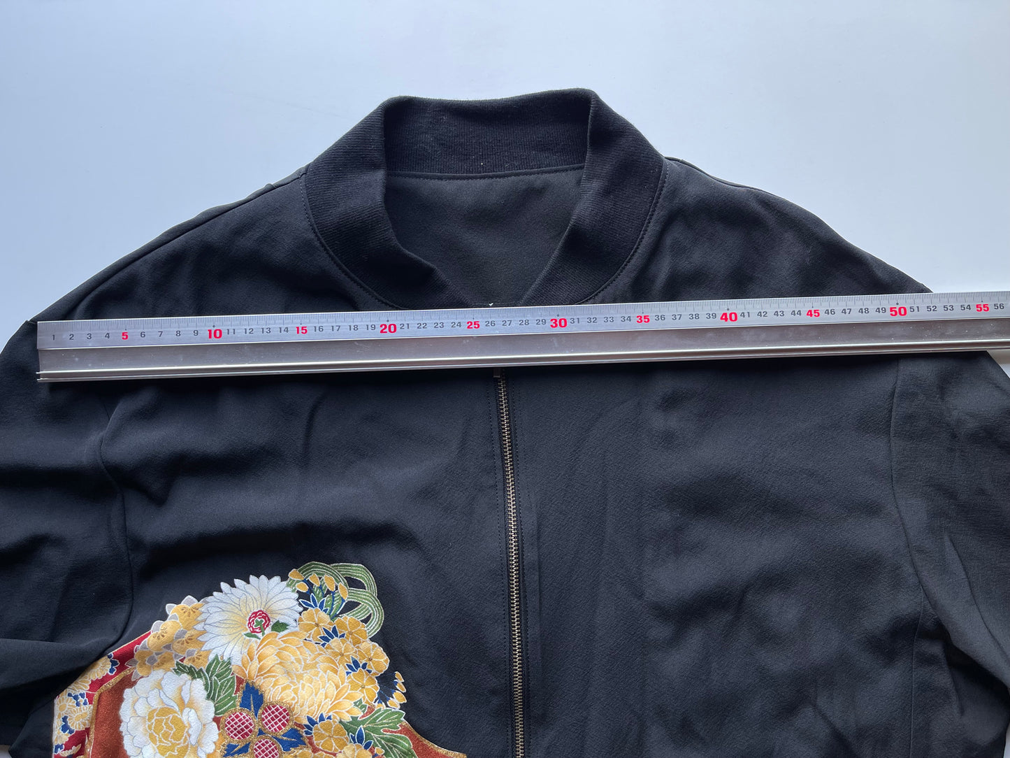 Vintage Japanese Kimono Remake Bomber Jacket | Black Wagara Floral Jacket | Handmade Upcycled Obi Textile | One-of-a-Kind Japanese Artwear