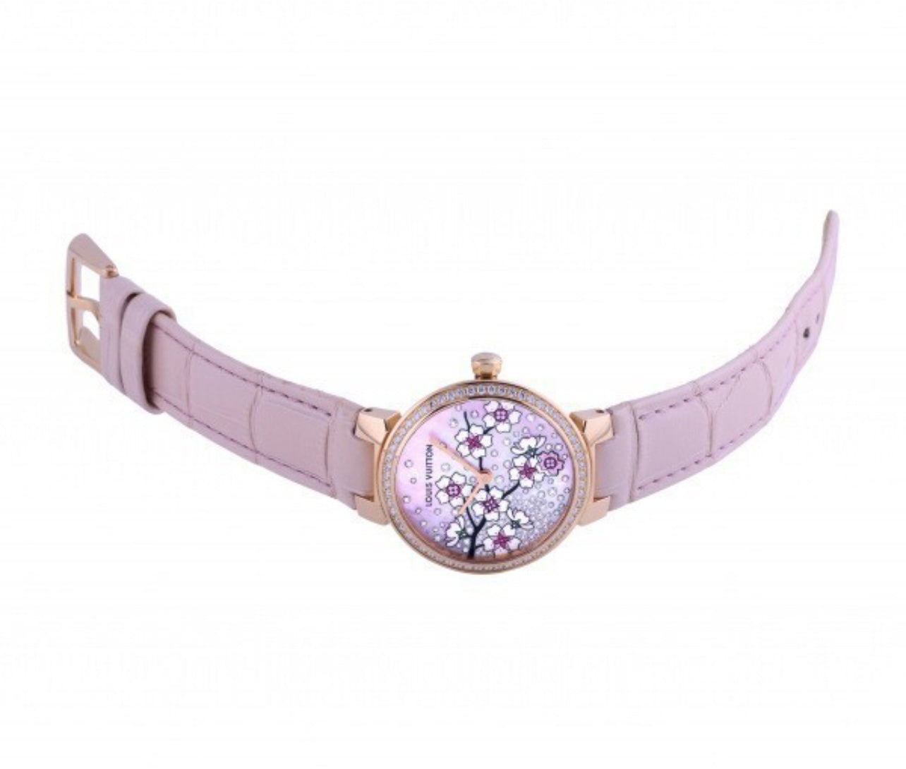 Louis Vuitton Tambour PM Sakura Q1K09 Pink MOP Diamond Sakura Dial Women’s Watch | Limited Edition Luxury Timepiece Japan