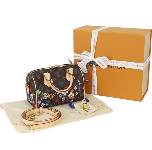 Louis Vuitton × Takashi Murakami Speedy Bandoulière 20 M14175 Monogram Flower Rare Collector Mini Bag Full Set