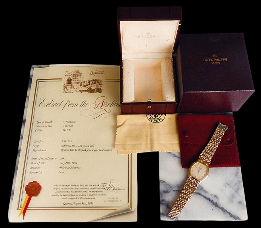 Patek Philippe Gondolo 5030/22 · 18K Yellow Gold · Breguet Arabic Dial · Solid Gold Bracelet · Automatic Cal.315/190 · Excellent Vintage A-Grade