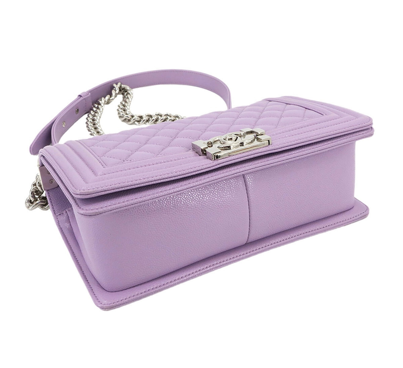 CHANEL Boy Chanel Bag Purple Caviar Skin A67086 – Silver Hardware – Rare Exhibition-Quality Shoulder Bag