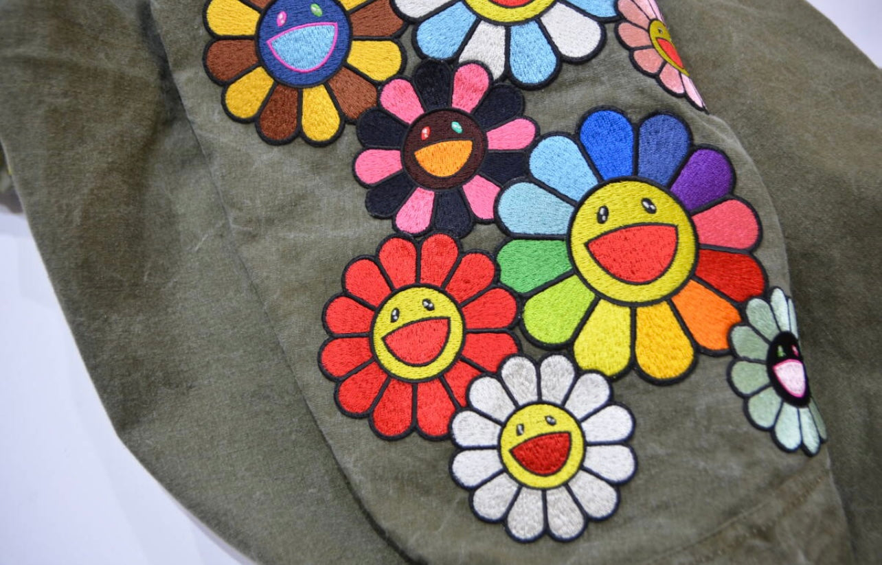READYMADE × Takashi Murakami Flower Mods Coat – Limited Edition Hand-Embroidered Military Artwear Jacket (Unisex Mods Coat)