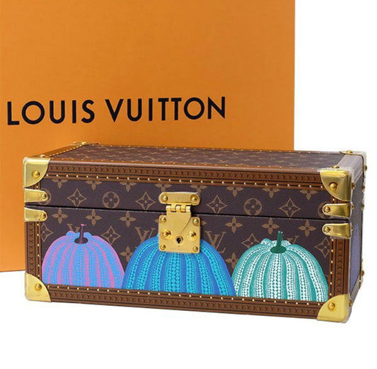 Louis Vuitton × Yayoi Kusama Coffret Accessoires Trunk M10124 Turquoise Pumpkins Limited Edition Monogram Art Collector Case