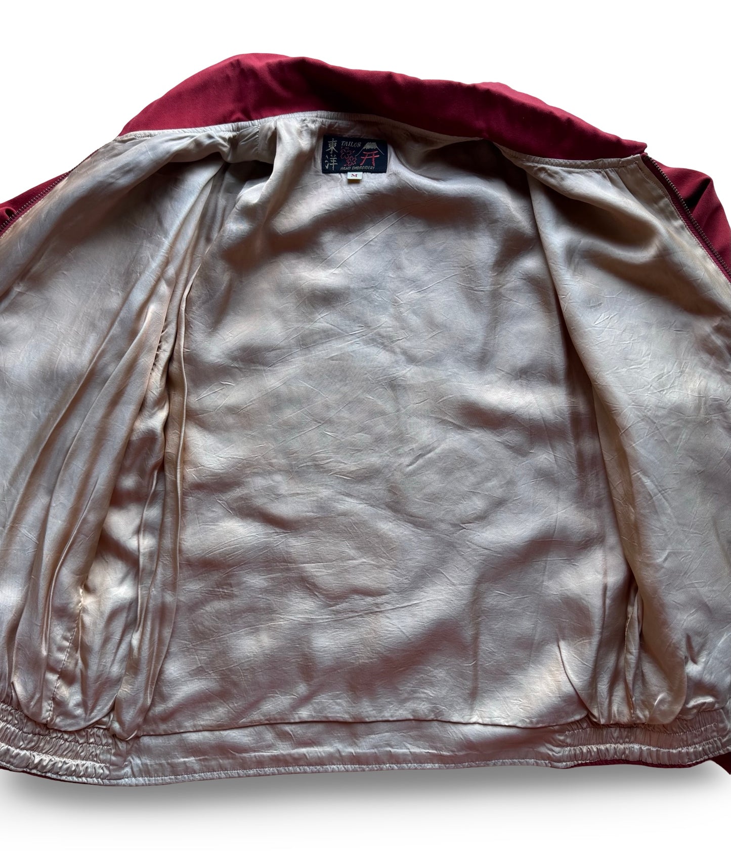 Vintage Tailor Toyo Dragon Souvenir Jacket — Tokyo Japan Embroidery • 5th Air Force Patch • Scarlet Red Sukajan (One-Side Only)