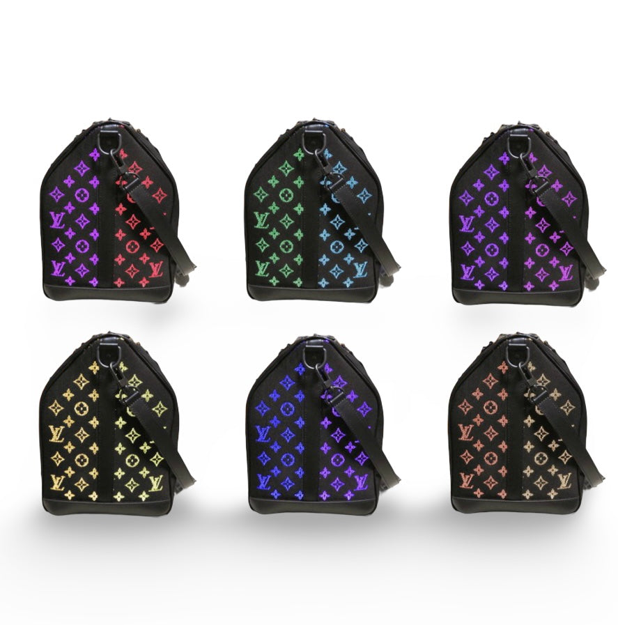Louis Vuitton Keepall 50 Light-Up Rainbow LED Monogram Black Grail Bag M44770 Ultra Rare Collector Travel LV