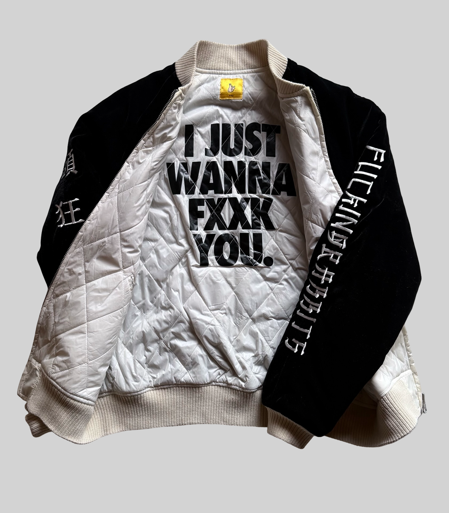 FR2 Fxxking Rabbits Tokyo Sukajan Velvet Jacket Rabbit Embroidery Lightning Japan Streetwear Bomber Japanese Graphic Jacket
