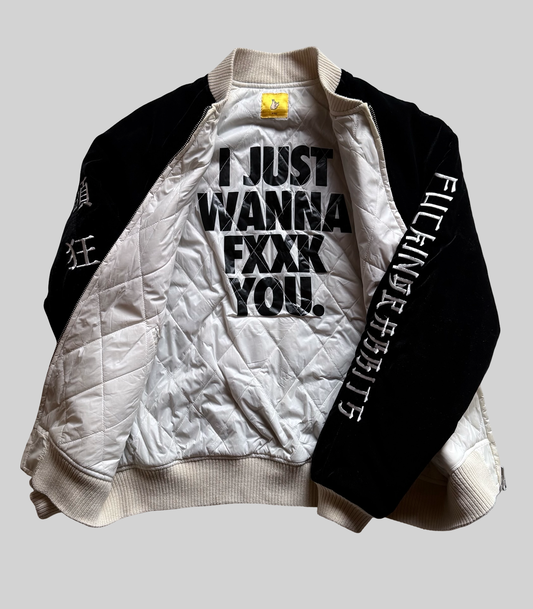 FR2 Fxxking Rabbits Tokyo Sukajan Velvet Jacket Rabbit Embroidery Lightning Japan Streetwear Bomber Japanese Graphic Jacket