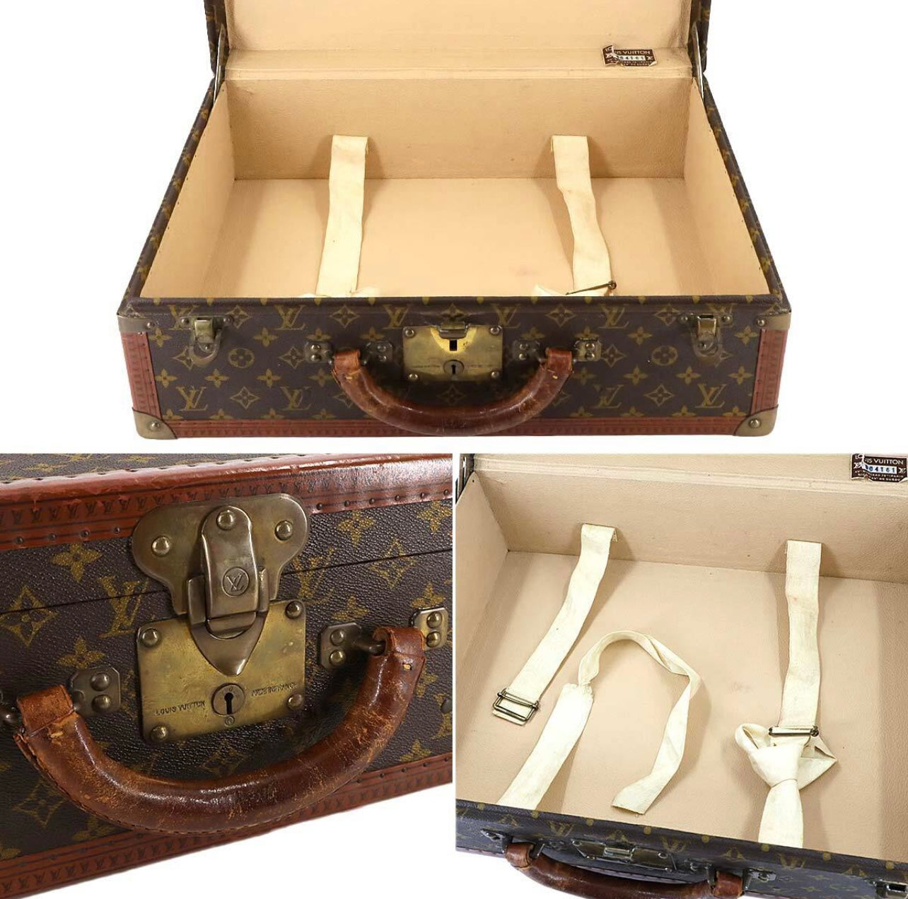Louis Vuitton Vintage Monogram Trunk Tower Set of 5 – Brass Hardware, Collectible LV Travel Cases, Interior Décor Stack