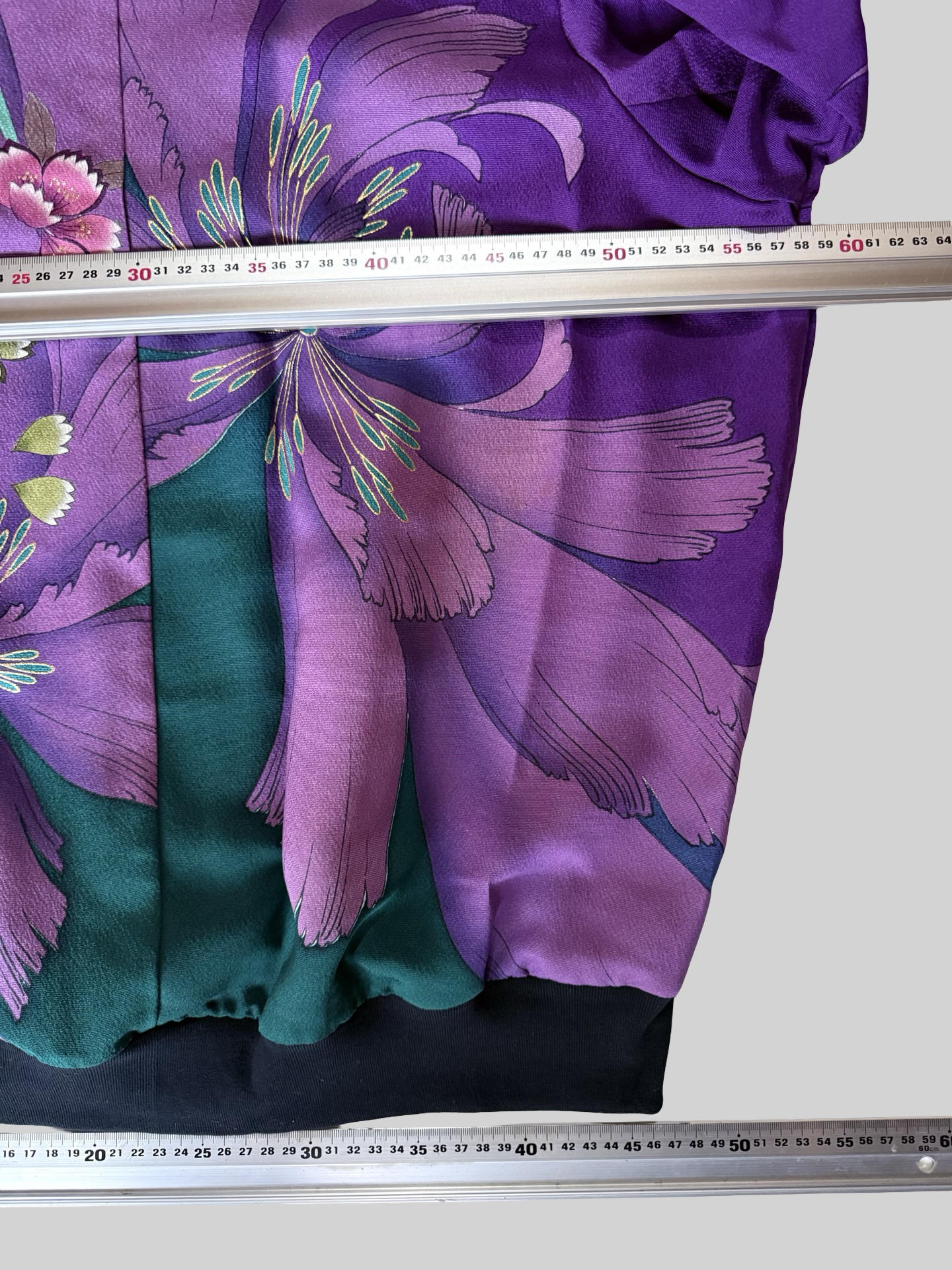 Kimono Remake Silk Bomber Jacket Purple Floral Butterfly Sukajan Japanese Upcycled Textile Art Piece