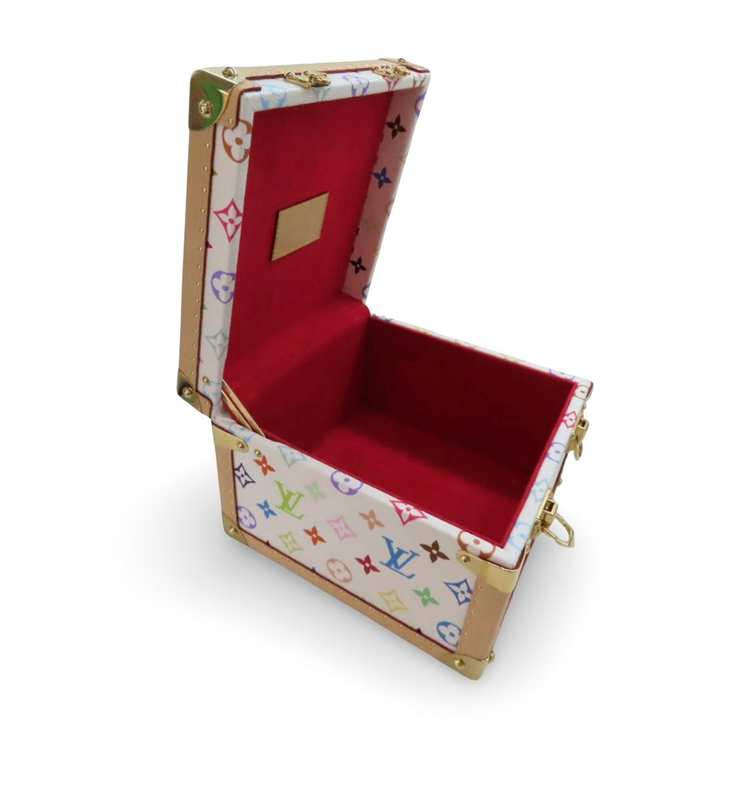 Rare Louis Vuitton × Takashi Murakami Monogram Multicolor “Pyramid Trunk Luggage Set” – M13126