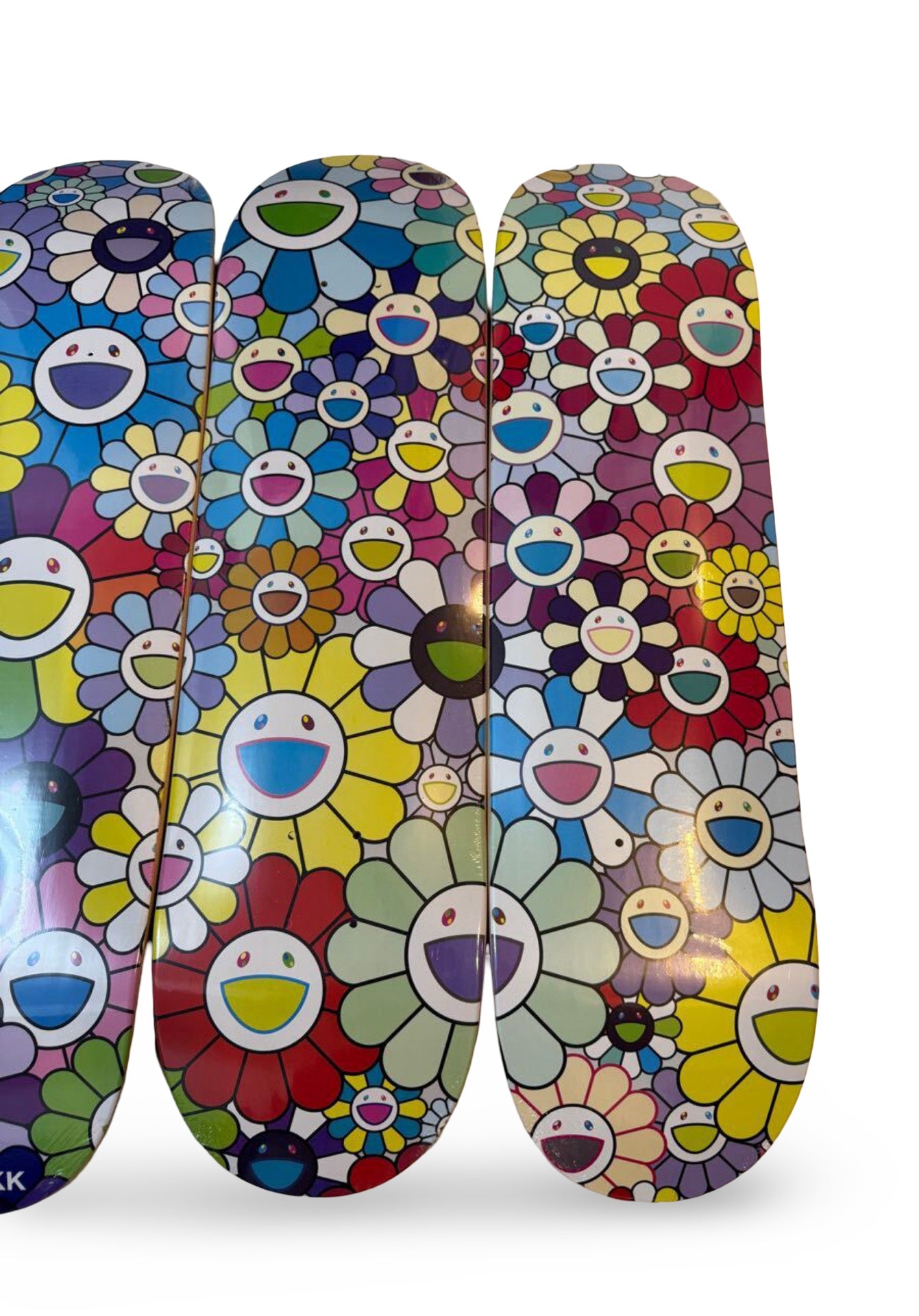 Takashi Murakami 2019 Flower Skateboard Deck Set (5pcs) Kaikai Kiki Tonari no Zingaro Superflat Rainbow Smile Limited Art Boards