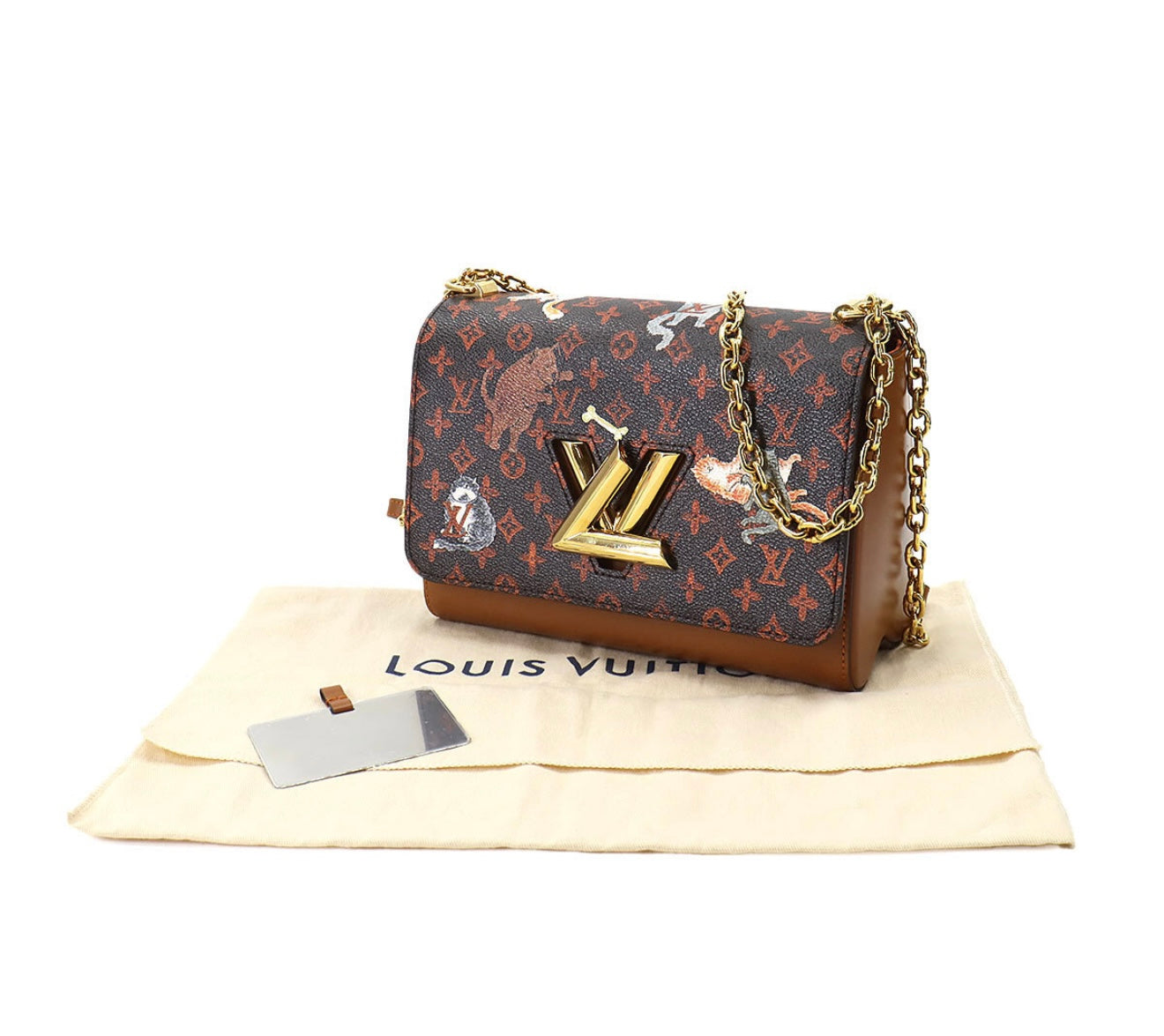 Louis Vuitton × Grace Coddington Catogram Twist MM Chain Shoulder Bag M44408 – Limited Edition Monogram Catogram Canvas