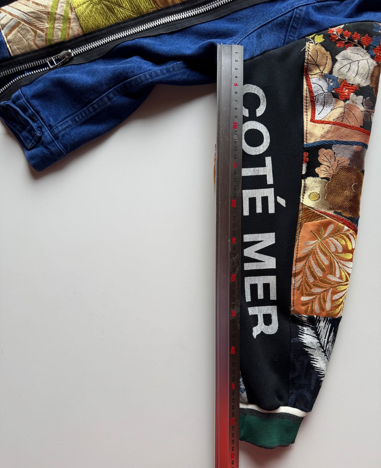 Broke City Gold COTÉ MER Kimono Obi Denim Jacket, One of One Japanese Patchwork Harajuku Streetwear Wagara Remake