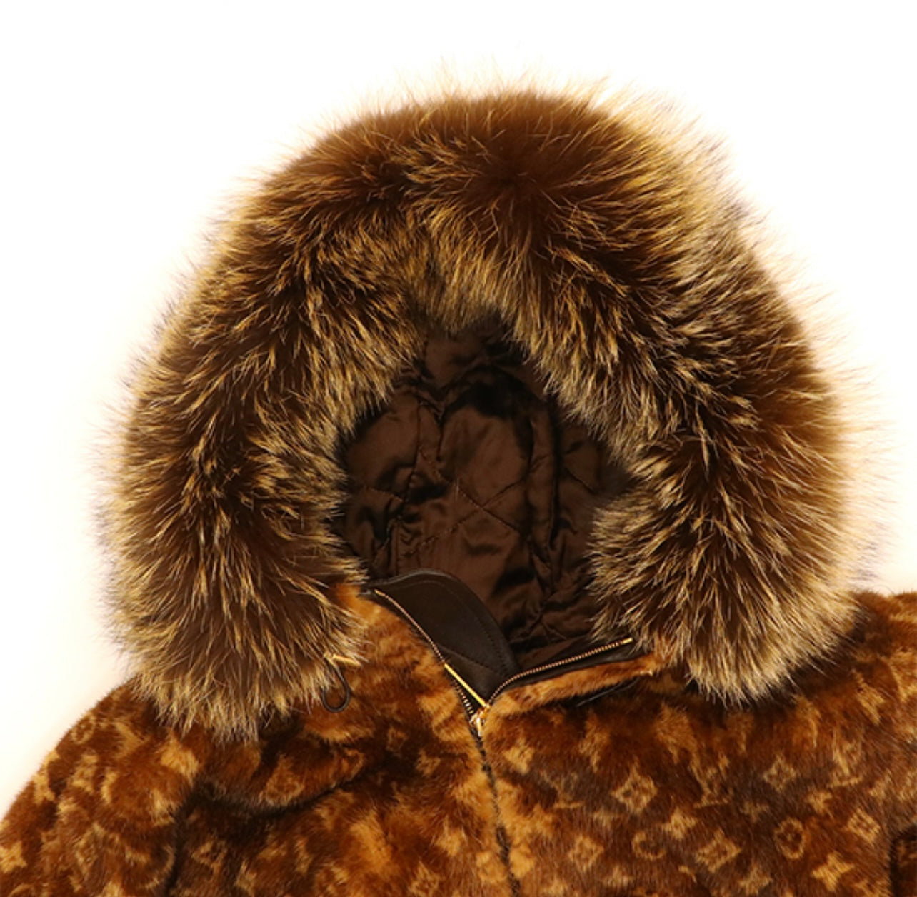 Louis Vuitton Monogram Mink Jacket w/ Fox Fur Hood Size 38 | Rare LV Mink Fur Outerwear | Archival Collector Piece VCCW02