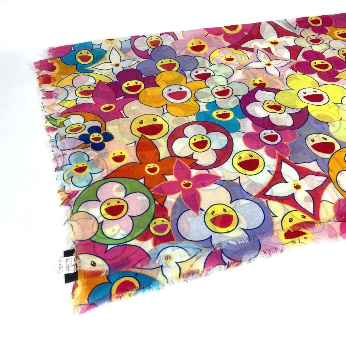 Louis Vuitton × Takashi Murakami Cosmic Blossom Pareo M72515 Pink Multicolor LV Flower Shawl Rare Collector Art Scarf