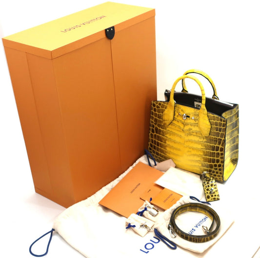 Louis Vuitton City Steamer N94977 Jaune Sahara Exotic Crocodile Leather Bag Yellow Croco Handbag Shoulder Strap VIP Edition Full Set Luxury