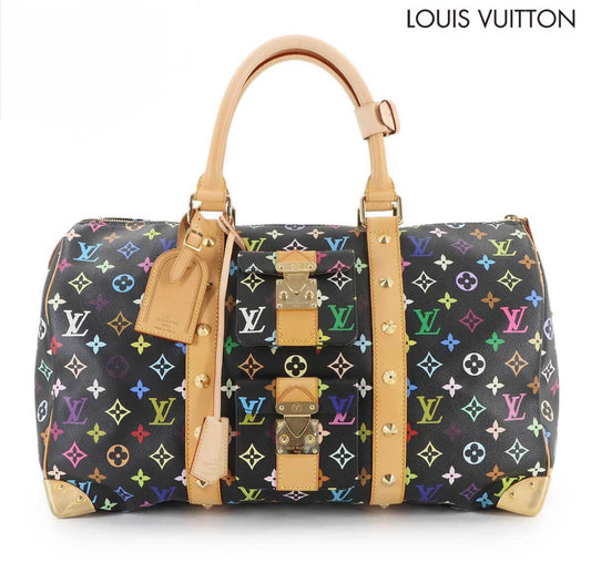 Louis Vuitton Multicolore Keepall 45 Noir M92640 – Murakami Era Limited Boston Bag, Gold Hardware, Near-Unused Collector Condition