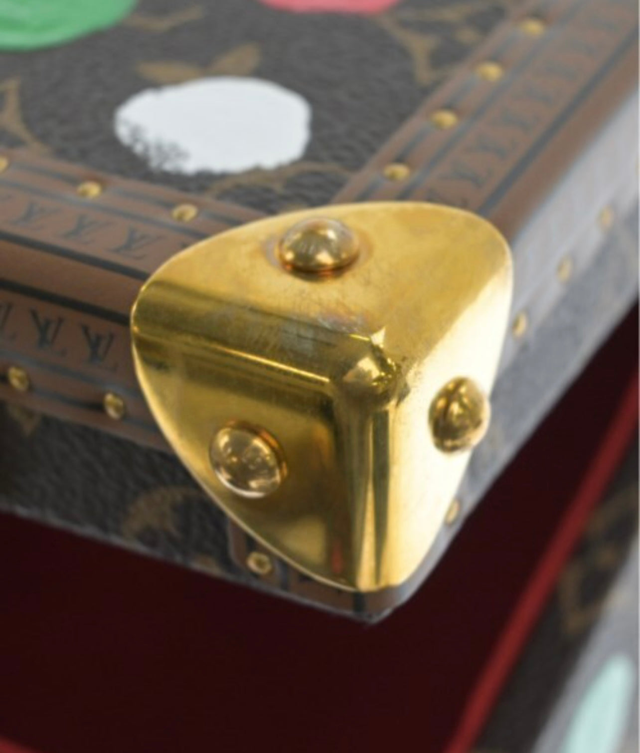 Louis Vuitton × Yayoi Kusama M10119 Painted Pyramid Jewelry Trunk Set · Limited Art Collab · 4-Piece Monogram Hard Case Collection (A Rank)