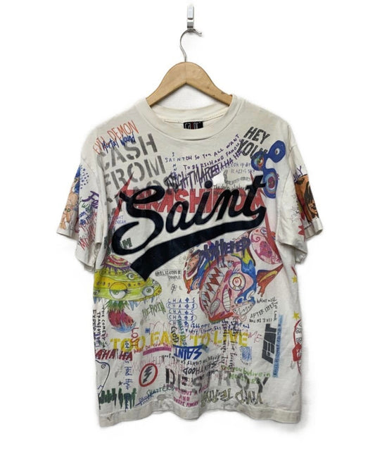 SAINT MICHAEL × Takashi Murakami 21AW Graphic Tee White M Rare Artwear Collab Vintage Wash Distressed Superflat Streetwear