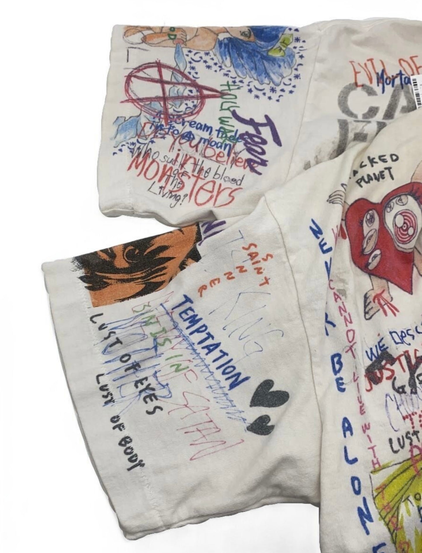 SAINT MICHAEL × Takashi Murakami 21AW Graphic Tee White M Rare Artwear Collab Vintage Wash Distressed Superflat Streetwear