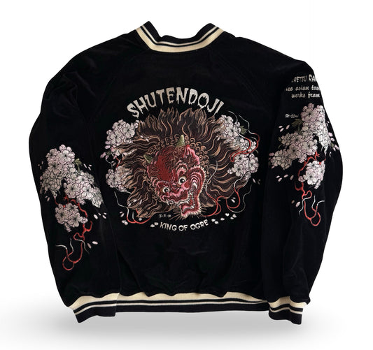 Tedman ×Tedman Clothing Efu-Shokai BRM Shuten-Dōji “King of Ogre” Reversible Velvet Sukajan (Ryūtaro Red Reverse)