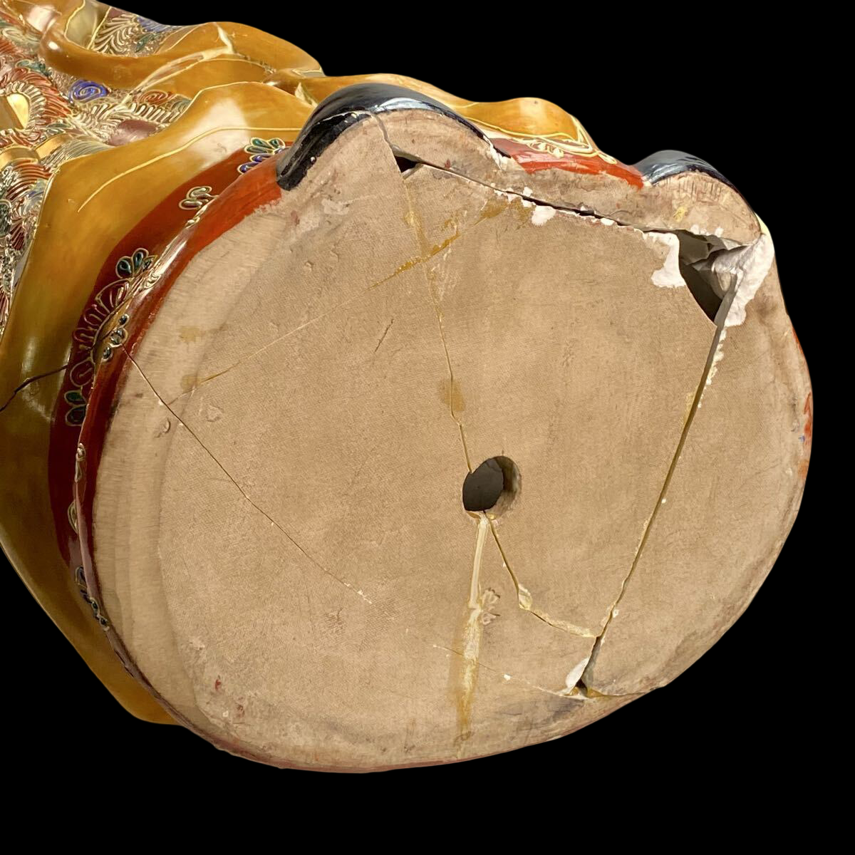 Large Kutani-Style Japanese Polychrome Figure, Daruma Monk Buddha Scholar / Immortal Motif, Monumental Display Sculpture (77 cm)