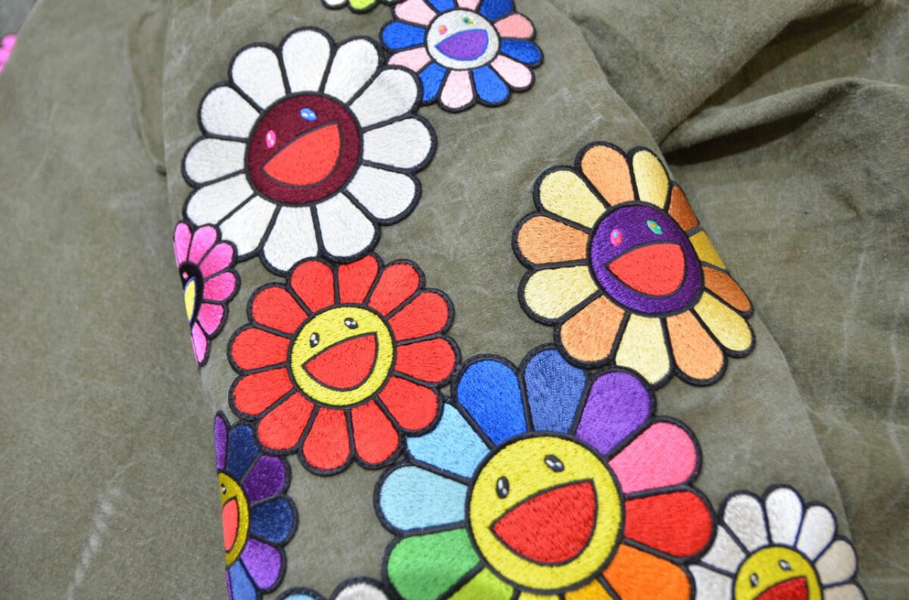 READYMADE × Takashi Murakami Flower Mods Coat – Limited Edition Hand-Embroidered Military Artwear Jacket (Unisex Mods Coat)
