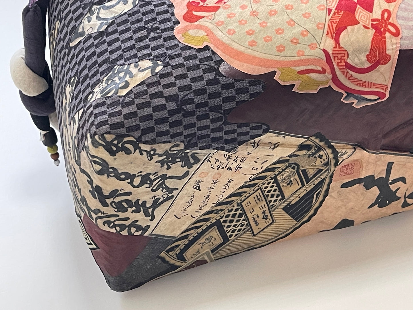 Handmade Japanese Kago Bag Ukiyoe Design