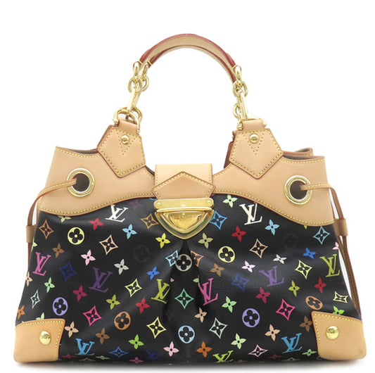 Louis Vuitton × Takashi Murakami Multicolor Ursula M40124 Black Bag | LV Rare Collector Monogram Multicolor