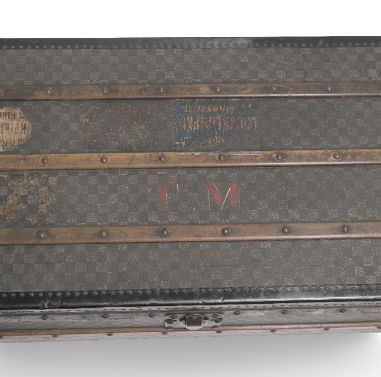 Louis Vuitton 1888–1900 Antique Damier Malle Courrier Trunk | Rare Early LV Travel Chest | Original Hardware & Initials T.M.