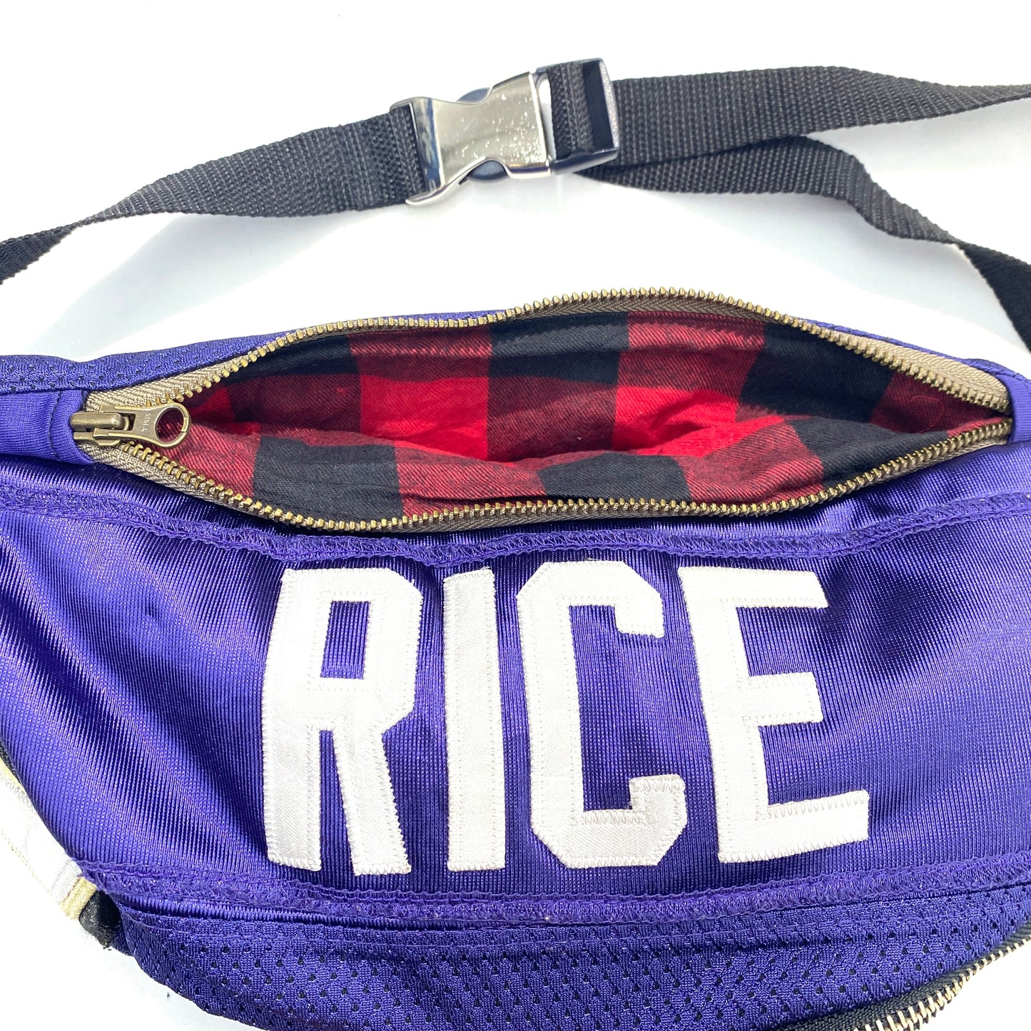 NFL Team Ravens "RICE" Amekaji Japanese Vintage Handmade Custom One and Only One Cote Mer Upcycle Sustainable Upscale Street Fashion Embroidered Remake Deconstructed Shirts Waist Bag