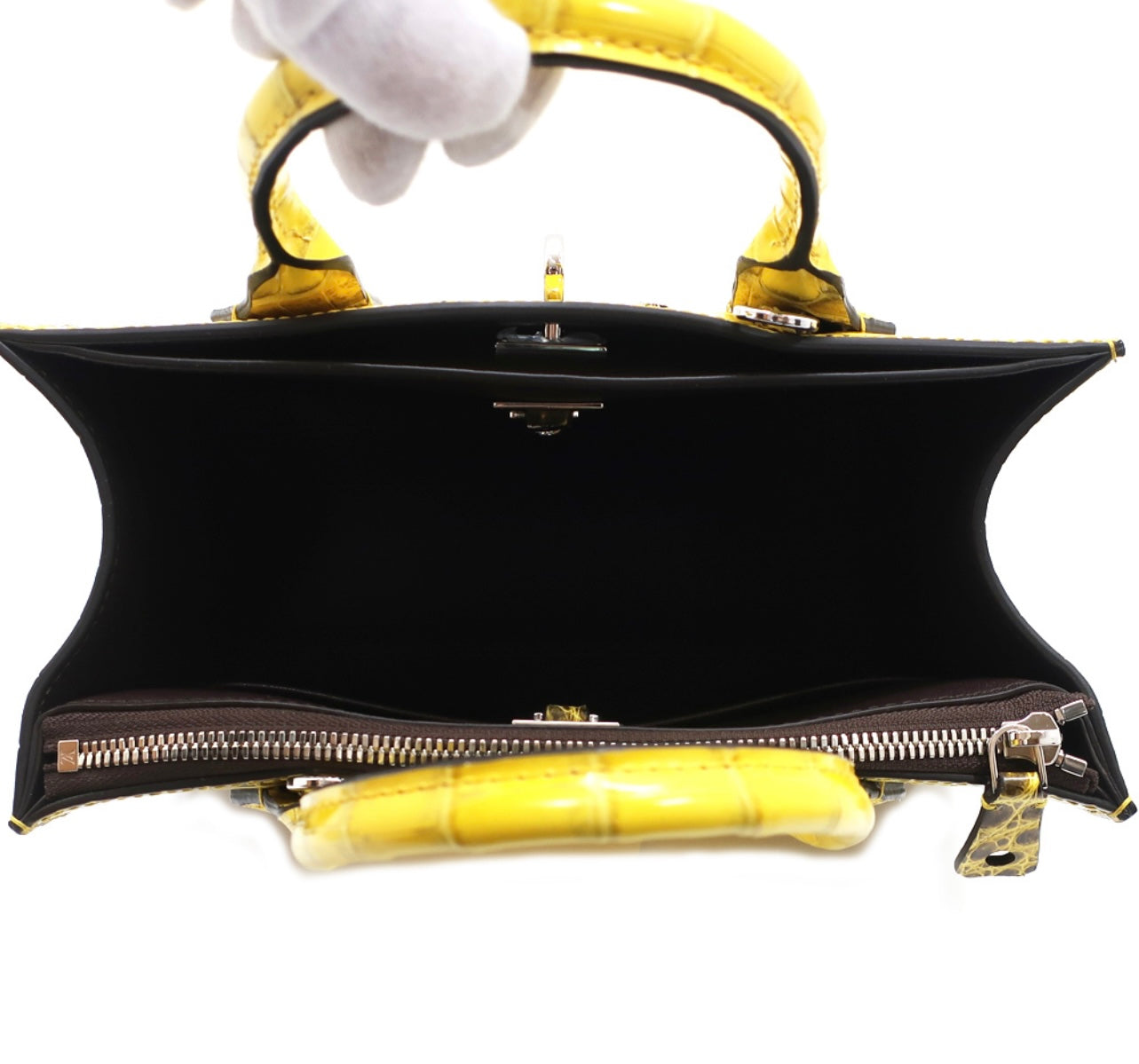 Louis Vuitton City Steamer N94977 Jaune Sahara Exotic Crocodile Leather Bag Yellow Croco Handbag Shoulder Strap VIP Edition Full Set Luxury