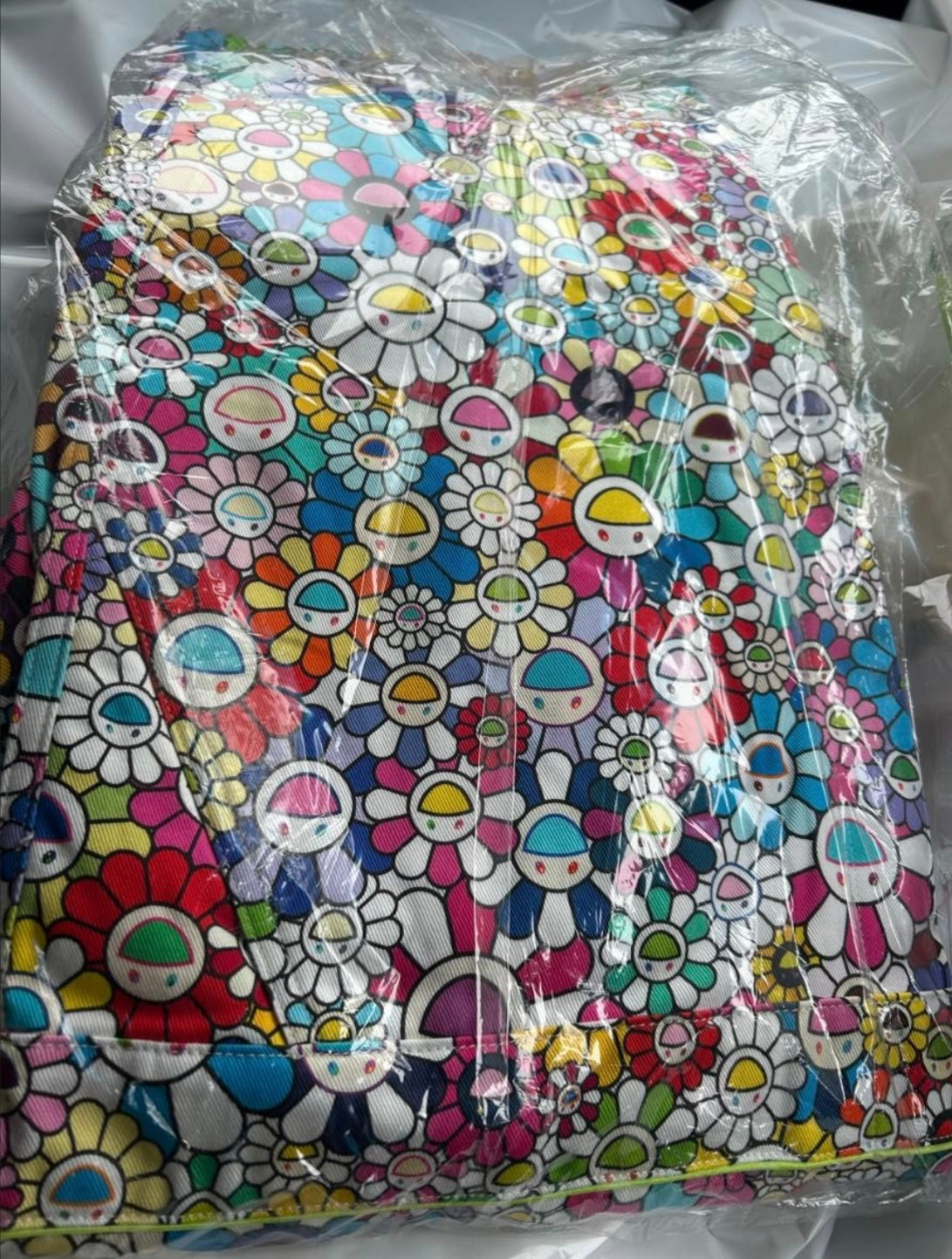 Takashi Murakami Tonari no Zingaro Multi-Color Flowers Cotton Jumpsuit L Kaikai Kiki Smiling Flower All-Over Print