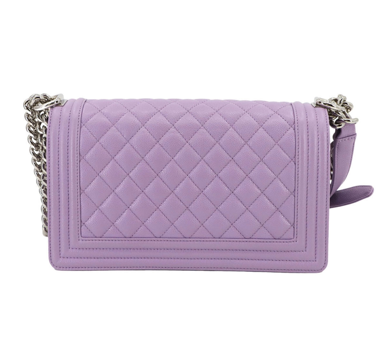 CHANEL Boy Chanel Bag Purple Caviar Skin A67086 – Silver Hardware – Rare Exhibition-Quality Shoulder Bag