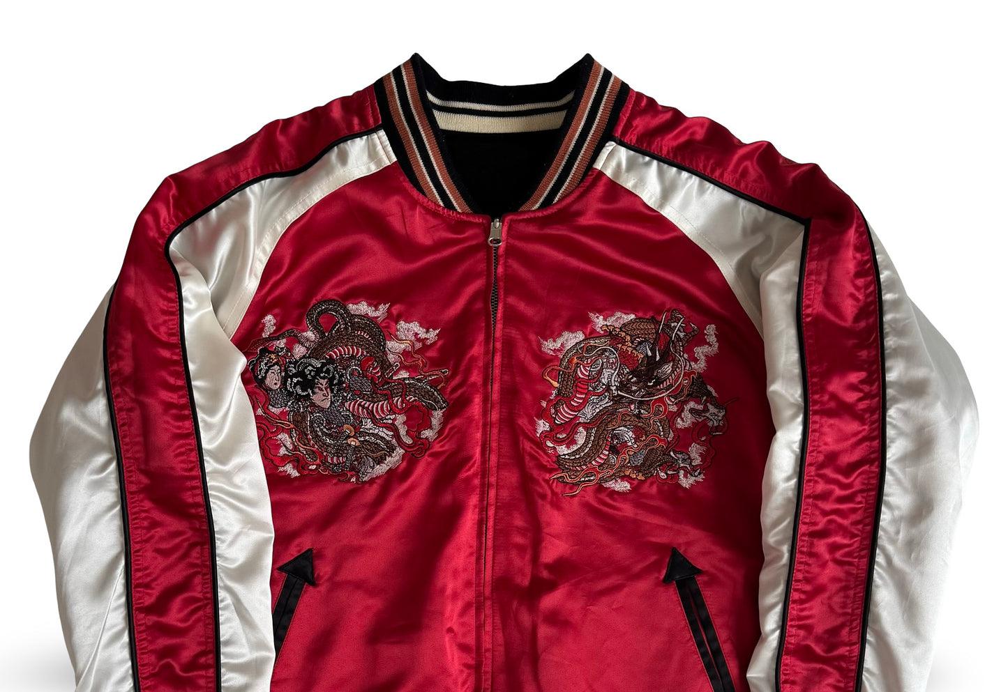 Tedman ×Tedman Clothing Efu-Shokai BRM Shuten-Dōji “King of Ogre” Reversible Velvet Sukajan (Ryūtaro Red Reverse)