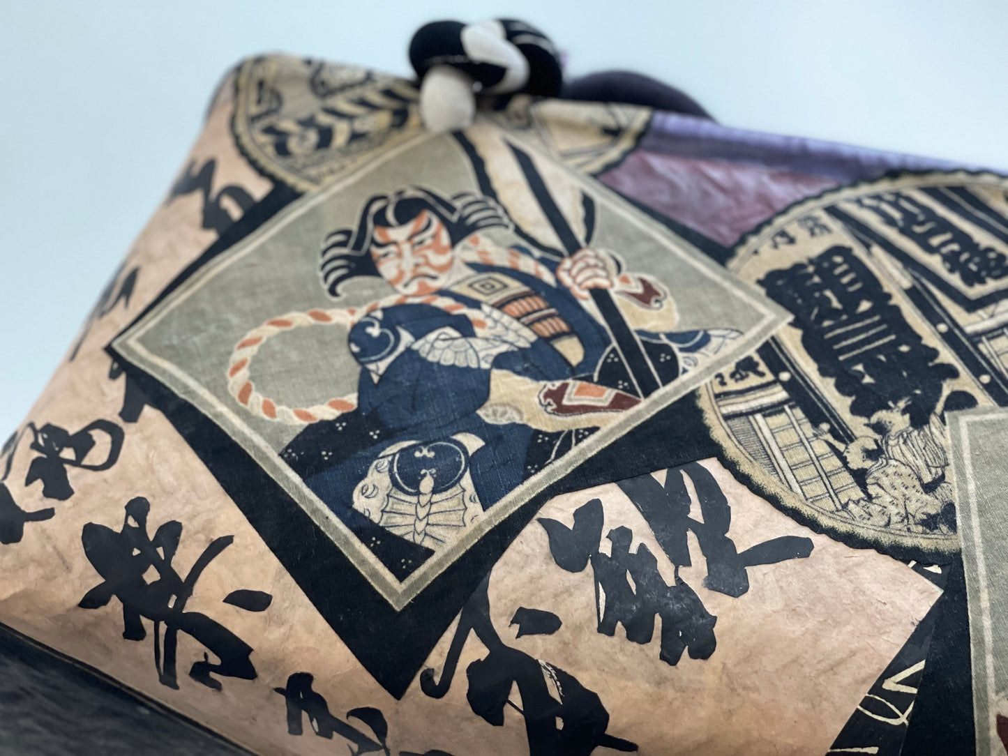 Handmade Japanese Kago Bag Ukiyoe Design